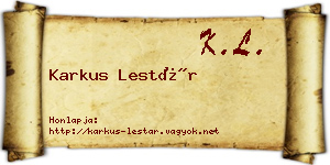 Karkus Lestár névjegykártya